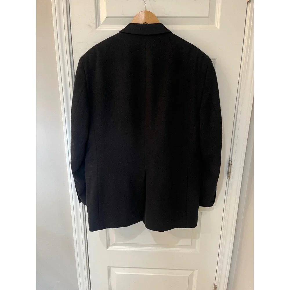Jos A Bank Mens 46L Sport Coat Black 100% Camelhair 2 Button Blazer Jacket